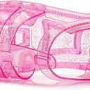 Toddler Sandals Jelly Shoes Girls Unisex Boy Flat Retro Slides Clear Kids Water Slippers Slingback Summer Beach Size 8 Adjustable Buckle Glitter Dress Soft (Pink)
