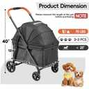 Foldable Pet Stroller Small Dogs Cats Up to 70 lb All-Terrain, Black