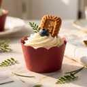 Burgundy Cupcake Liner for Wine Red Engagement Bridal-Shower Anniversary Birthday Graduation Wedding Table Decorations Pack of 60