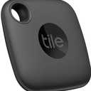 Tile by Life360 - Mate (2022) - 1 Pack Bluetooth Tracker, Key Finder and Item Locator for Keys, Bags and More; Up to 250 ft. Range - Black