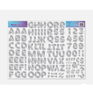 Holographic Foil Project Letters & Numbers Stickers, 2 in, 115 CT