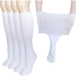 CIRZUEX Extra Wide Socks for Lymphedema Swollen Feet Leg, Bariatric Socks, Cast Boot Sock, Diabetic Non Binding Neuropathy Swelling Women Men 2 Pairs