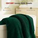 COZYART Luxury Bath Towels 4 PCS, 27x54 650 GSM Turkish Cotton, Dark Green | Zero Twist 100% Ring Spun Cotton, Fluffy, Ultra Soft, Super Absorbent, Quick Dry, Large Towels for Hotel Spa Bathroom Shower, 4 Piece Bath Towels