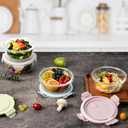 20oz Food Storage Containers with lids Set, Airtight 2.5 Cup Glass Meal Prep Containers, Heat-Resistant BPA-Free Glass Containers for Soup Leftover, Microwave, Dishwasher Freezer Safe (4 Packs)