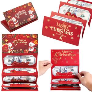 1Pcs Christmas Cash Gift Envelopes, Christmas Money Holders for Cash, Surprise Money Envelopes, Xmas Gift For Men Women Girls Boys