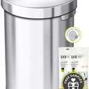 EKO Urban 21 Gallon Semi-Round Open Top Waste Bin, Stainless Steel Half Round Commercial Trash Can for Indoor and Outdoor, Extra Large Metal Garbage Bin for Home, Office, Restaurant, Restroom, 80L
