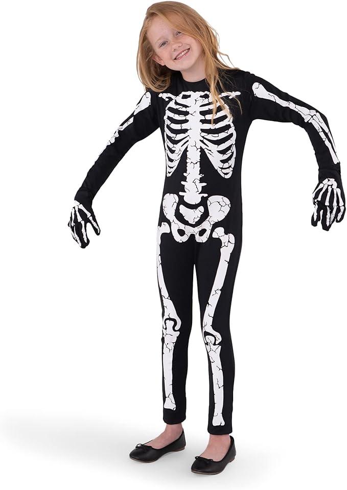 Spooktacular Creations Halloween Skeleton Costume Kids Girls, Toddlers Skeleton Jumpsuit for Cosplay (3T (3-4 yr))