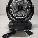Battery Operated Fan [200H Max], 2 in 1 D-Cell Battery & USB Powered Fans, Portable Camping Fan with 4 Speeds, Light, Timer, Remote for Outdoor Tent, Travel, Picnic, Office, Bedroom - Black