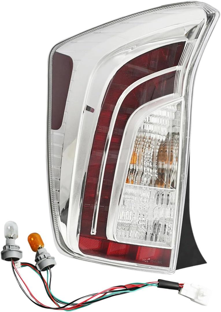 Rear Left Driver Tail Light Assembly w/Bulbs Compatible with Toyota Prius 2012 2013 2014 2015 1.8L Engine L4 Tail Lamp Replace TO2800189 8156147190
