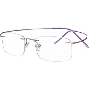 Eyekepper 0.75 Reading Glasses, Readers for Men and Women, Purple | Men's Titanium Rimless Magnifying Glass, Womens Reader Eyeglasses, Lightweight Cheaters, Scratch Resistant & Comfortable