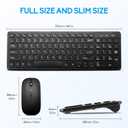 Wireless Keyboard and Mouse Combo, Compact Quiet Wireless Keyboard and Mouse Set 2.4G Ultra-Thin Sleek Design for Windows, Computer, Desktop, PC, Notebook, Laptop (Black01)