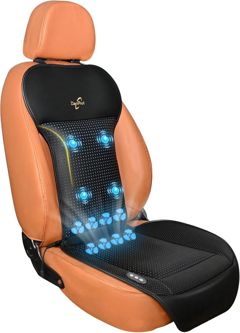 Car Cooling Massage Seat Covers,12V-24V Ventilated Seat Cushion with 8 Fans,All Season Automotive Seat Covers Universal for Car SUV Truck Van