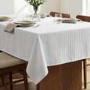 H.VERSAILTEX Rectangle Tablecloth Waffle Textured Waterproof Table Cloth Stain Resistant Wrinkle Free Washable Decorative Table Cover for Dining, Kitchen, Wedding and Parties (60x120 Inch,White)