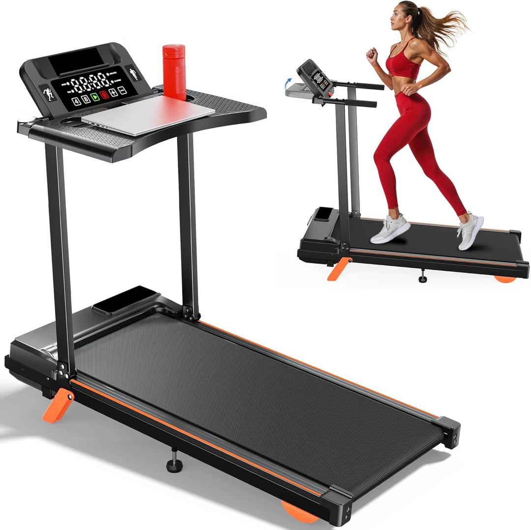 Walking Pad Treadmill with Desk Workstation, 12% Incline Treadmills for Home Small Office, 350lbs Capacity, 3.5HP