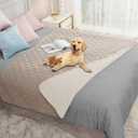 Ameritex Waterproof Dog Bed Cover Pet Blanket for Furniture Bed Couch Sofa Reversible (52x82 Inch (Pack of 1), Cream+beige)