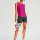 YYV Women's Workout Tank Tops Lightweight Sleeveless Workout Tops Loose Fit Yoga Athletic Running Shirts(Rose Red Small) (Pink, S)