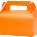 UnicoPak 30 Pack Orange Party Favor Bag Boxes, Gable Gift Boxes for Candies Treats Goodies Cookies, Ideal for Orange Party Favors, Themed Birthday Party, Valentine's Day, 6.5x3.5x3.5 Inches