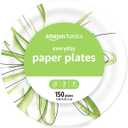 Amazon Basics Everyday Disposable Paper Plates, 10 Inch, Microwave-Safe, Cut Resistant, Soak-Proof, 150 Count