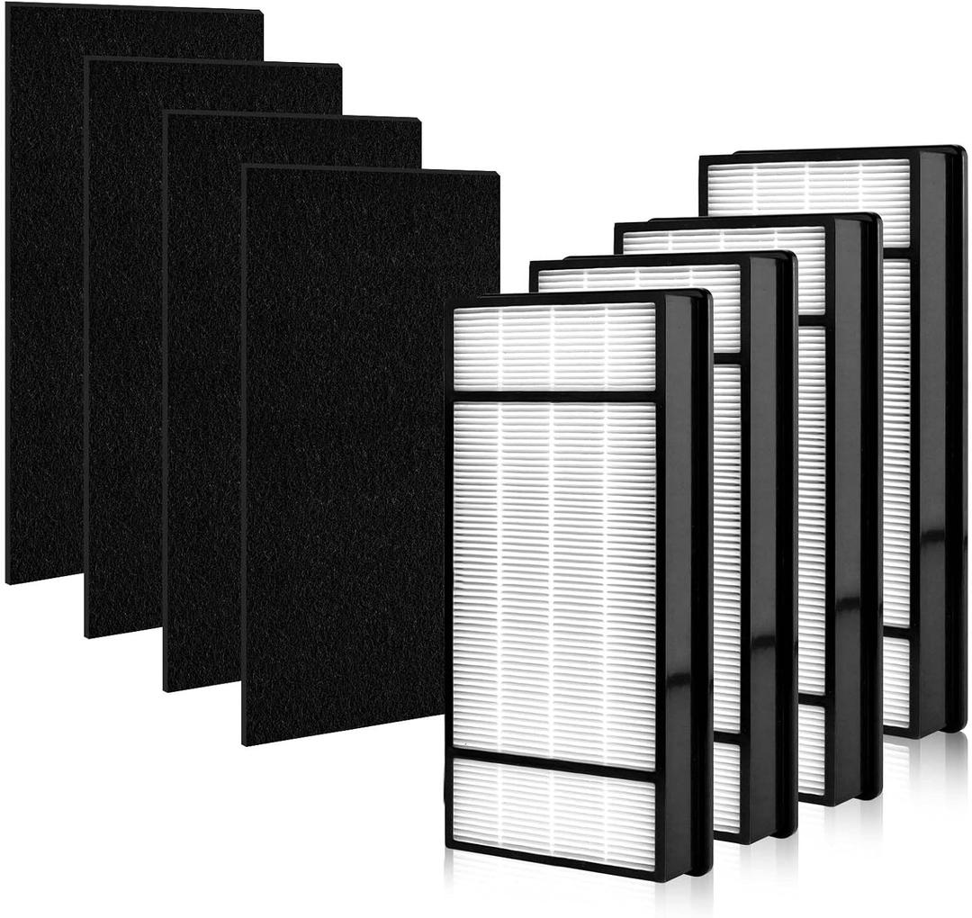 4 + 4 Pack Air Filters,Compatiable with Honeywell H Filter,True HEPA Replacement Filters H Compatible with Honeywell HRF-H1 HRF-H2 Fits Model HPA050, HPA150, HPA060, HPA160, HHT055, HHT155