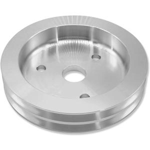 Short Water Pump Crankshaft Pulley Double Groove SWP For Chevy SBC 283 305 327 350 383 400 1955-1968 Polished Aluminum