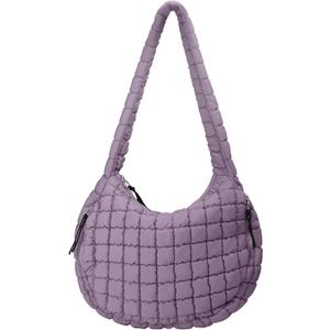 Puffer Tote Bag for Women Large Quilted Tote Bag Quilted Carryall Bag Soft Puffy Crossbody Bag Hobo Handbags Puff Purse (Medium, Dark Purple)