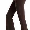 Maxbee Flare Yoga Pants with Pockets for Women, V Crossover Flare Leggings Tummy Control, High Waist Bootcut Yoga Leggings (Brown, S)