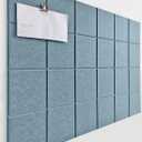 Cork Board 24 x36 Alternative - 6 Pack Felt Wall Tiles with Safe Removable Adhesive Tabs, Cork Boards for Walls Home Office Pin Board Tack Board Cork Board - Gray Blue