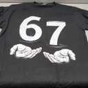 Funny Six Seven 6 7 Meme Gen Alpha Slang 6 7 Hands T-Shirt Size L, Black