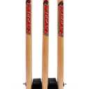 Jumbo Cricket Spring Return Stumps Wickets Metal Base Multi Surface Placement BY Naqqash Sports, 28"