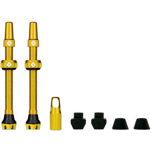 Muc-Off Tubeless Valves V2  44mm Gold | 4X 7075 Aircraft-Grade Aluminium Presta Valves with Core Removal Tool | 44mm / 60mm / 80mm - 10 Anodised Color Options | Fits MTB, Gravel & Road Muc-Off Tubeless Valves V2  44mm Gold | 4X 7075 Aircraft-Grade Aluminium Presta Valves with Core Removal Tool | 44mm / 60mm / 80mm - 10 Anodised Color Options | Fits MTB, Gravel & Road