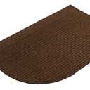 D-Shape Microfiber Anti-Slip Door Mat 19.7'' x 36.6'', Brown