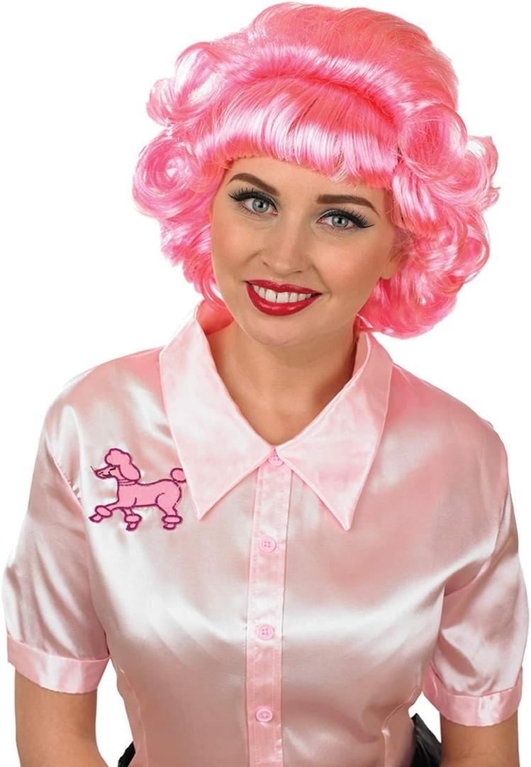 Fun Shack Women's 70s Movie Pink Wig Adult Costume, sample Movie Pink Wig, One Size