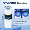POOLPURE PLFPWWCT150 Pool Filter Replaces PWWCT150, Ultral-B3, Clearwater II ProClean 150, 817-0150N, Unicel 8414, Filbur FC-1287, SD-00210, 150 Sq.ft Filter Cartridge (1 Pack)