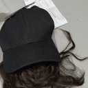 Benehair Hat Wig Extensions, Baseball Cap with Synthetic Hair Attached, Adjustable Wig Hairpieces for Women Daily Outdoor, 8 Inch Short Wavy Bob Dark Brown Hair with Black Cap