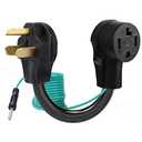 Eversimpleinc 4 to 3 Prong Dryer Adapter with Green Ground Wire - Connects New Dryer to Old Receptacle, 10-30P to 14-30R