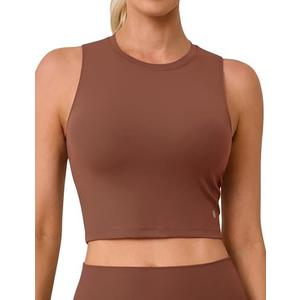 Natural Feelings Nudi Sports Bras for Women Removable Padded Yoga Tank Tops Sleeveless Fitness Workout Crop Tops.M