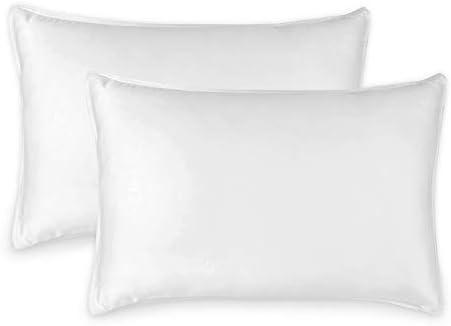 Queen Pillowcases by Pure Bamboo, Genuine 100% Organic Viscose Derived from Bamboo, Luxuriously Soft & Cooling, Double Stitching, Envelope Closure (2 Queen Pillowcases, White) 35"/20"