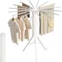 Tripod Clothes Drying Rack, Portable & Foldable Space Saving - 16 Expandable Aluminum Rods, Collapsible for Camping, Balcony, Bedroom & Laundry Room