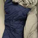 Basic Beyond Queen Comforter Set - Navy Blue Comforter Set Queen Size, Reversible Bed Comforter Queen Set for All Seasons, Navy/Grey, 1 Comforter (88"x92") and 2 Pillow Shams (20"x26"+2")