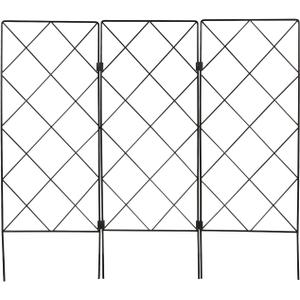 YARNOW Foldable Metal Garden Trellis for Climbing Plants, 23.6 x 20.8 Inch, Wrought Iron Vine Plant Support, Black