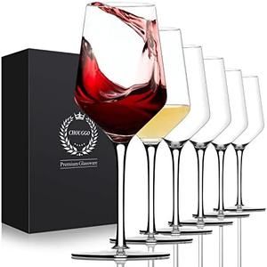 Chouggo Wine Glasses Set of 3,Hand Blown Crystal Red Wine or White Wine Glass - 15Oz, Hand Crafted by Artisans - Gifts for Women, Men, Wedding, Anniversary, Christmas, Birthday