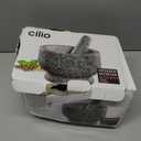 Cilio by Frieling Goliath Natural Granite Mortar and Pestle Set, Grinder for Spices and Seeds, 5 Inches Tall - Mortar Pestle Seed Grinder - Italian Mortar and Pestle