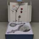 MakeFit Dual Handheld Shower Head Combo, 2-in-1 Rain Shower Heads System 8 Inch Rainfall Shower Head and 10 Modes High Pressure Hand Held Showerhead with Built-in Power Wash (Chrome)