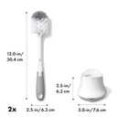 OXO Tot Bottle Brush with Nipple Cleaner and Stand Gray, 2-Pack