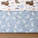 The Peanutshell 3 Piece Baby Crib Bedding Set for Boys - Newborn, Infant & Toddler Nursery Bed Set Decor with Fitted Crib Sheet, Dust Ruffle Comforter - Under The Stars