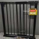 29.5-40.5" Baby Gate for Stairs, Dog Gate for Doorways, Walk Thru Auto Close Metal Baby Safety Gate for The House, Stairs and Doorways, Child Gate Pressure Mounted, Pet Gate for Dog Indoor - Black