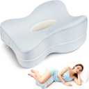 Lengthened Knee Pillow for Side Sleepers Fully Support Thighs and Knees, Breathable Leg Pillow for Side Sleeping,Plush Support Memory Foam Soothing Relief for Hips, Knees, Joints, Nerves & Muscles