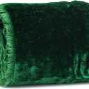 MEEDEE Green Velvet Ribbon 3 Inch Green Fringe Ribbons Raw Edge Silk Velvet Ribbon for Wreaths, Flower Bouquet, Photography, Dress Sash, Baby Shower, Wedding Decor (3 Yards)