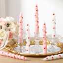 12 Pcs Valentine Spiral Twisted Candles 10 Inch Heart Twisted Taper Candle Pink and White Unscented Swirl Candlesticks for Wedding Anniversary Holiday Dinner Table Home Kitchen Party Decor