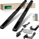 YHTAUTO 4 Inch Running Boards Side Steps Fit Toyota Tacoma 2005-2023, Extended/Access Cab, Oval Straight Carbon Steel Black Powder, Truck Cab Side Step Rails Off-Road Exterior Accessories, Set of 2 (Semi-gloss black)